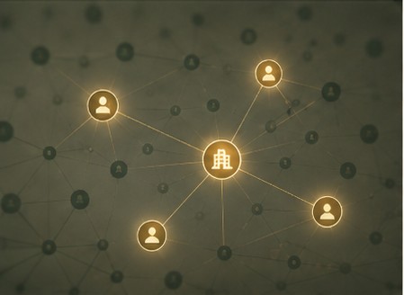 A quiet network where the few signals that matter light up in gold